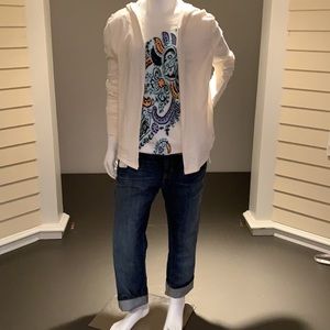 AMERICAN EAGLE NWT Off-White Open Front Hooded Cardigan Pockets Size S/P